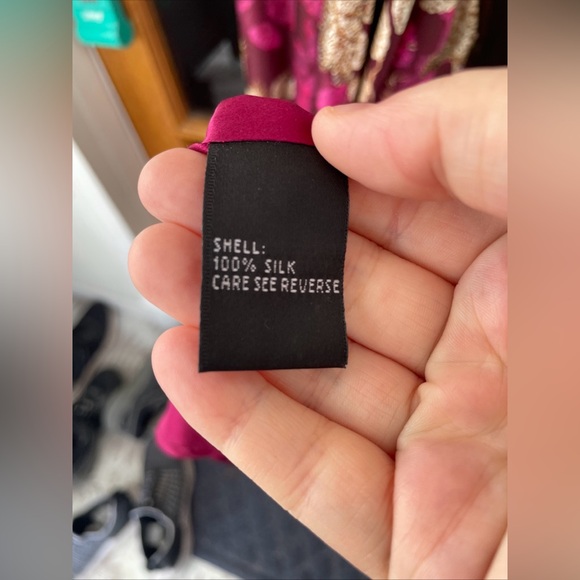 Carmen Marc Valvo Collection Women’s 100% Silk Dress Gold/Pink/Burgundy Size 6 - Picture 6 of 8